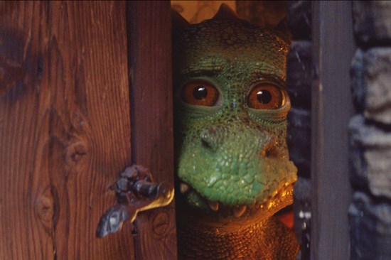 Edgar peeping round door